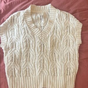 Maeve Cable Knit Cream Sweater